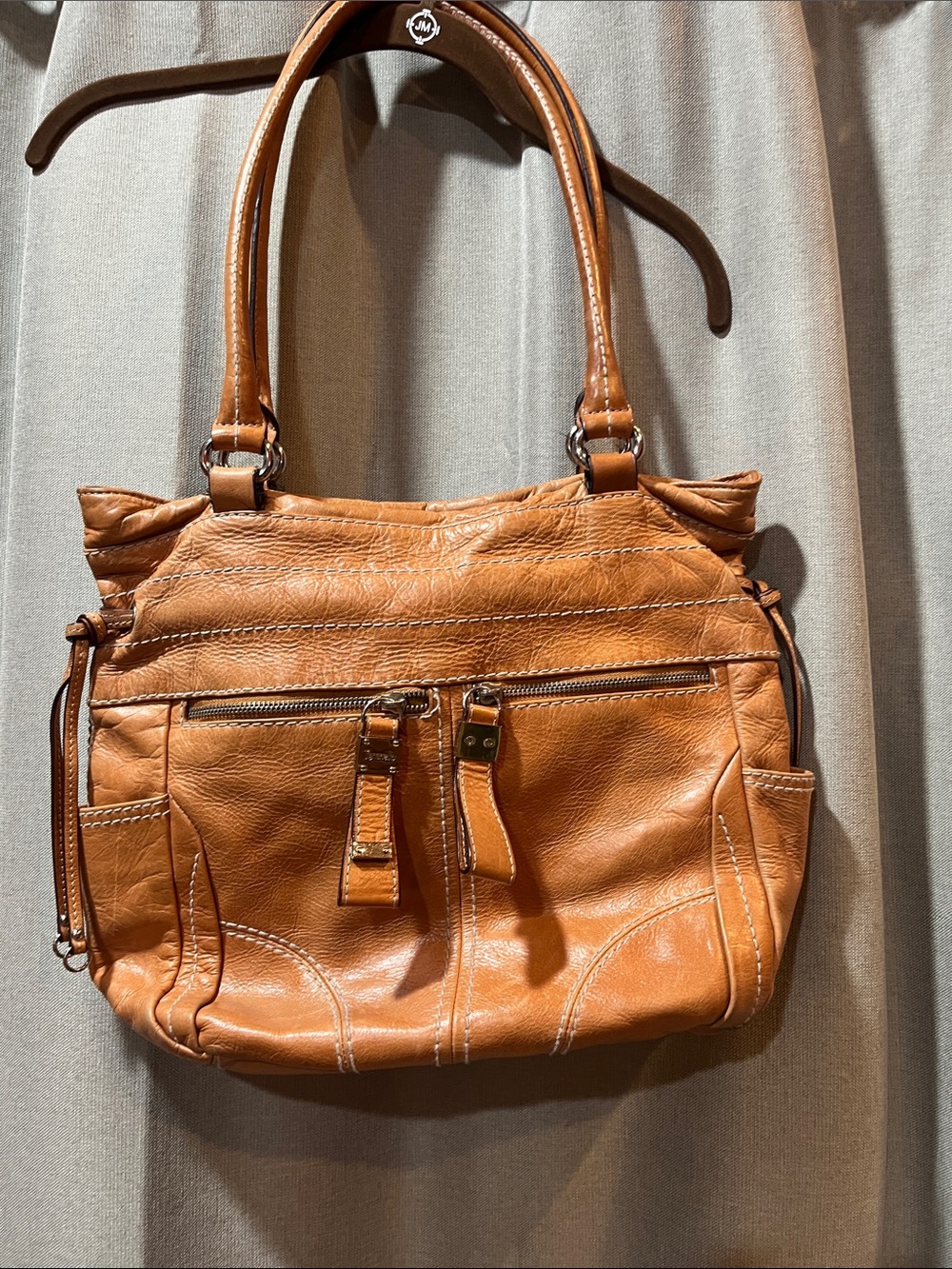 Tignanello Tan Leather Shoulder Bag